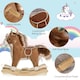 image 6 of HOMCOM Kids Plush Rocking Horse w/ Moving Mouth Tail Sounds 18-36 Months Brown