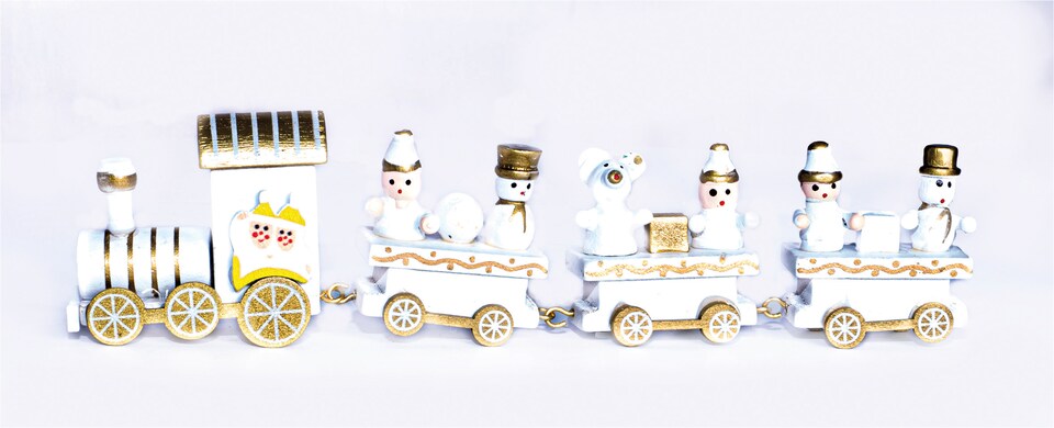 image 1 of St Helens 20Cm Wooden Christmas Train Set Display