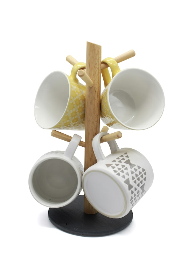 image 1 of Van Gogh Kitchen Roll Stand 6 Mug Tree Holder Stand Tissue Paper Cup Rack