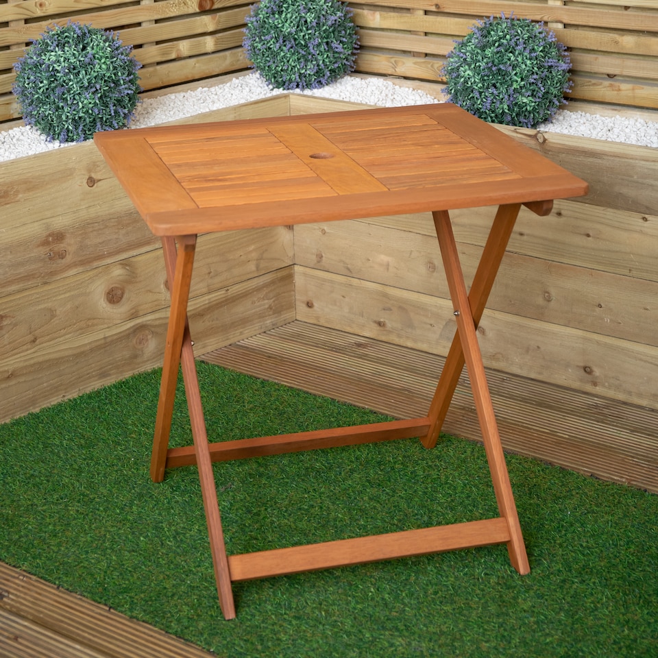 image 1 of Windermere Outdoor 4 Person Folding Square Wooden Table