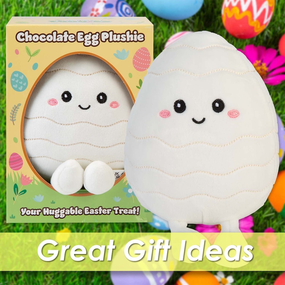 image 1 of PMS Easter Egg Soft Toy in Gift Box 19cm x 15cm, White
