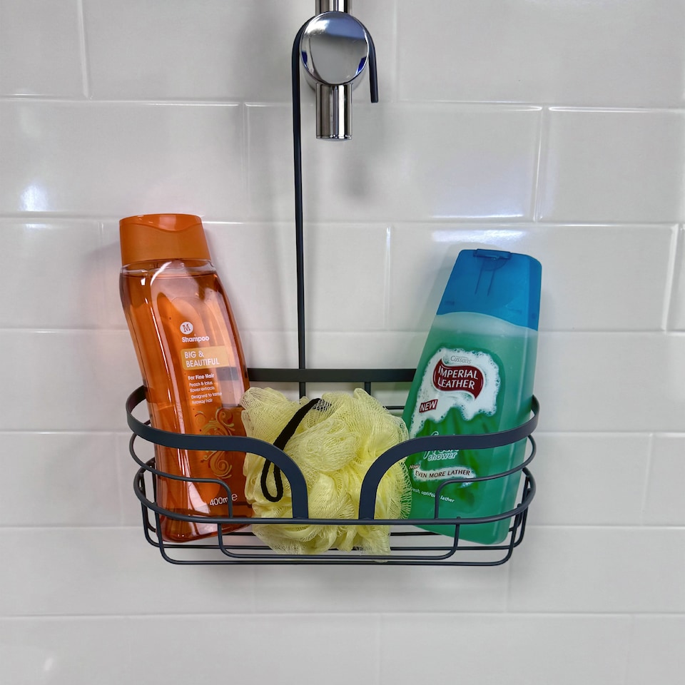 image 1 of Showerdrape Dante Anthracite Grey Freestanding Floor Caddy and Mini Shower Caddy | Grey | Anthracite Grey | 1