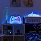 image 2 of ValueLights Games controller Games Controller Neon White Illuminated Decoration and Integrated LED 5W Multicolour Bulb