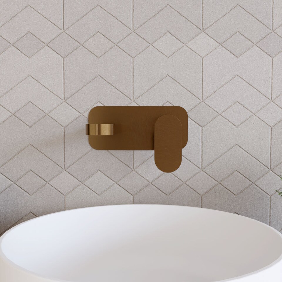 image 1 of Current Round Wall Mount 2 Tap Hole Basin Mixer Tap - Brushed Bronze | Brown | Brushed Bronze | 1