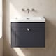 image 2 of Balterley Wall Hung 1 Drawer Unit with Minimalist Basin No Tap Hole | Grey | 431 x 600 x 453mm