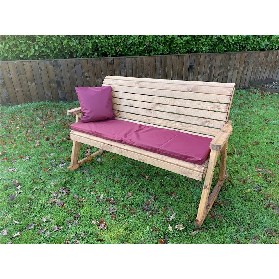 image 1 of Traditional Three Seater Rocker With 1 x Winchester Cushion Burgundy, 1 x Scatter Cushion Burgundy & 1 x Fitted Cover