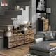 image 8 of HOMCOM Bedroom Chest of Drawers 5 Drawer Dresser w/ Shelves, Grey Wood Effect