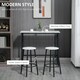 image 4 of HOMCOM 3 Piece Bar Table Set for 2 with Stools Steel Frame Footrest White