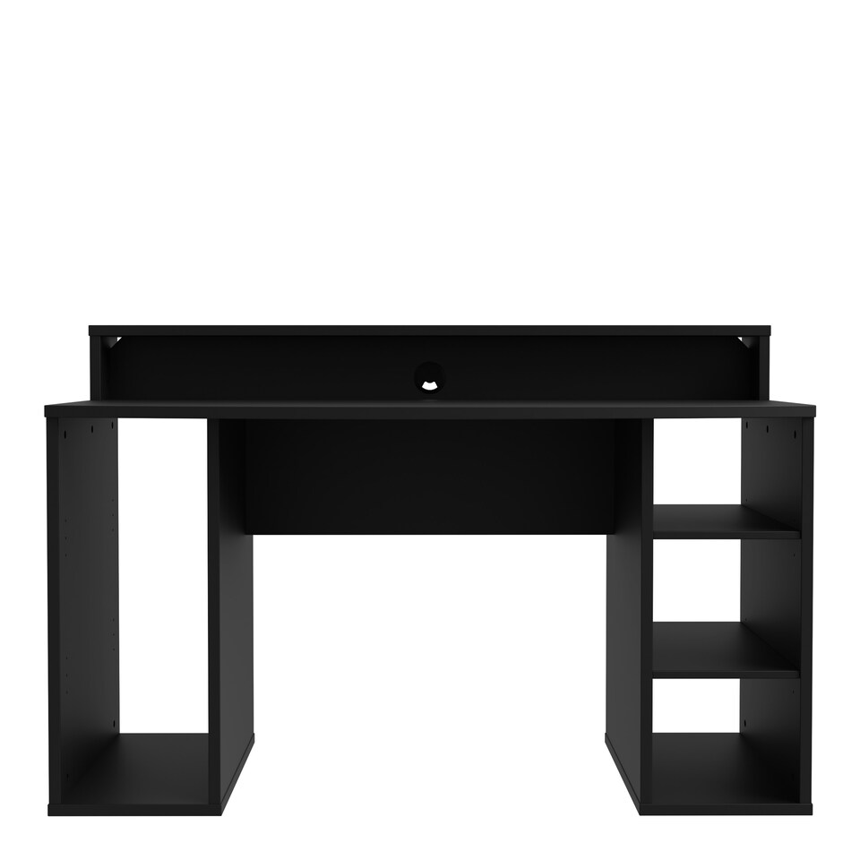 image 1 of Tezaur Black Gaming Desk with Colour Changing LED
