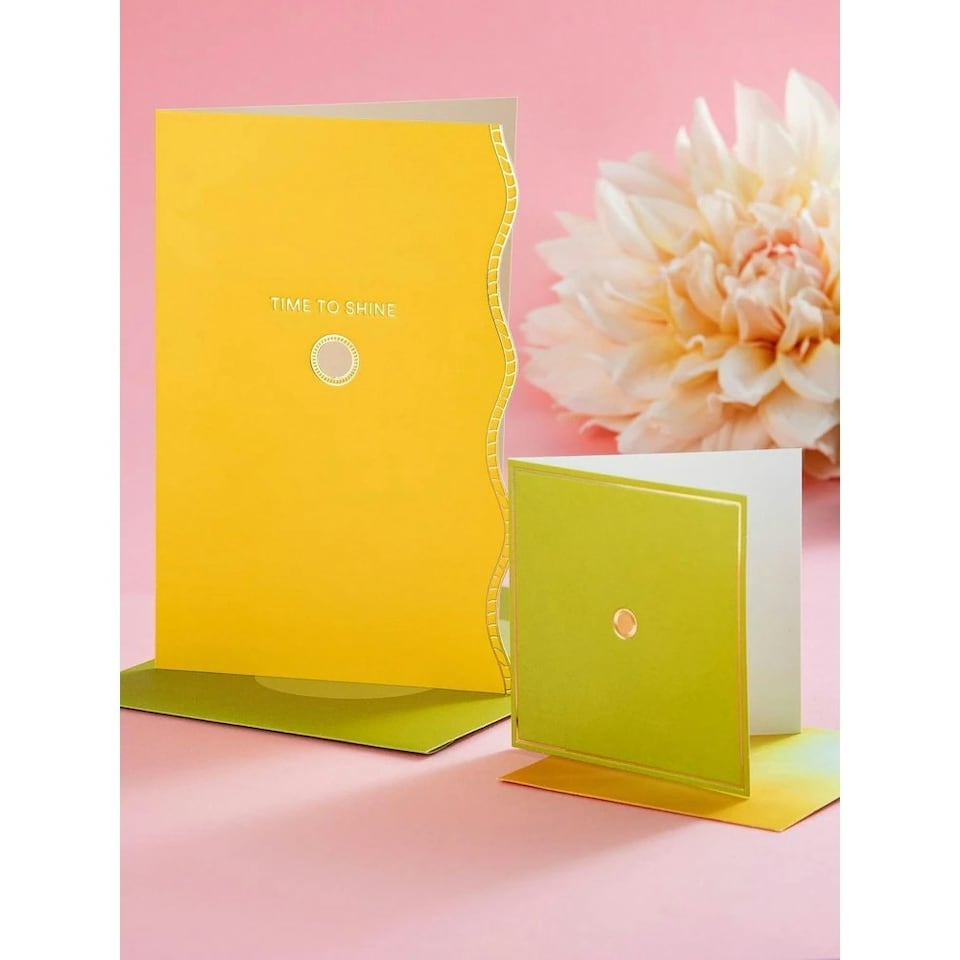 image 1 of Yellow Green Premium 'Time to Shine' Open Card Vivid Aura