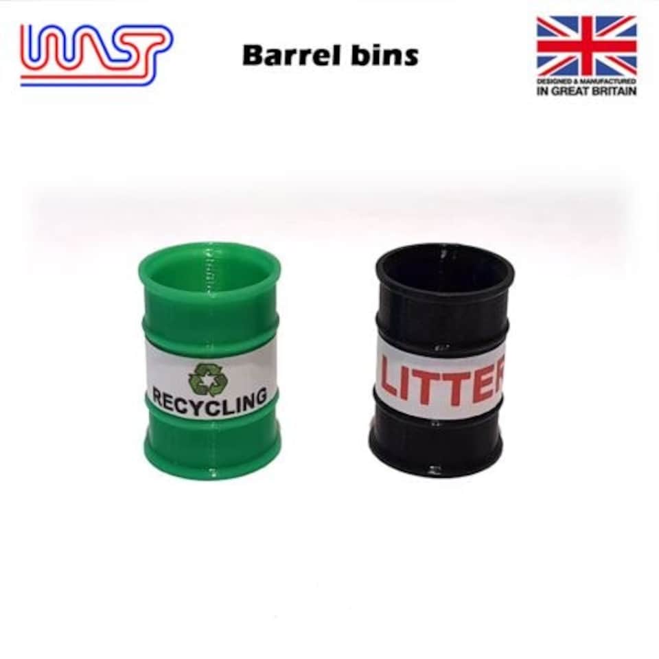image 1 of Slot Car Scenery Track Side Black Rubbish Barrels x 5 WASP NEW