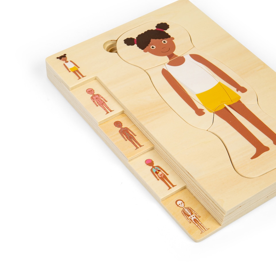 image 1 of Anatomy Puzzle - Girl | Brown | Wood