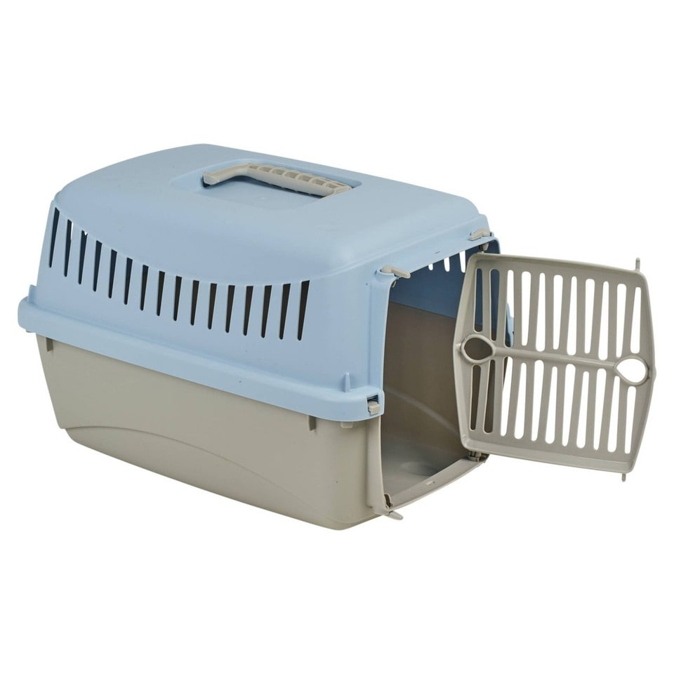 image 1 of Transportini Pet Carrier Travel Crate Cat Dog Cage Portable Box Pastel | Blue | Pastel Blue | Small | 1