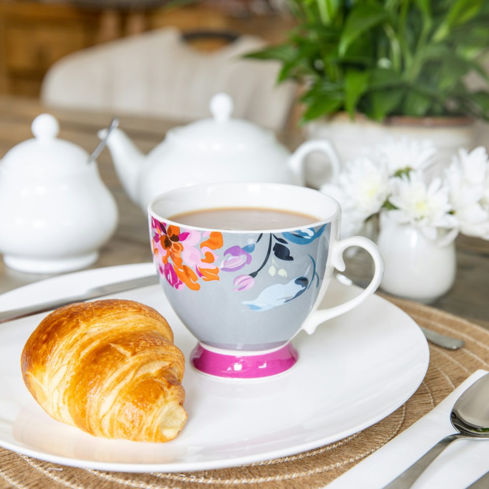 image 1 of KitchenCraft China Floral Border Mug | Multi | 1