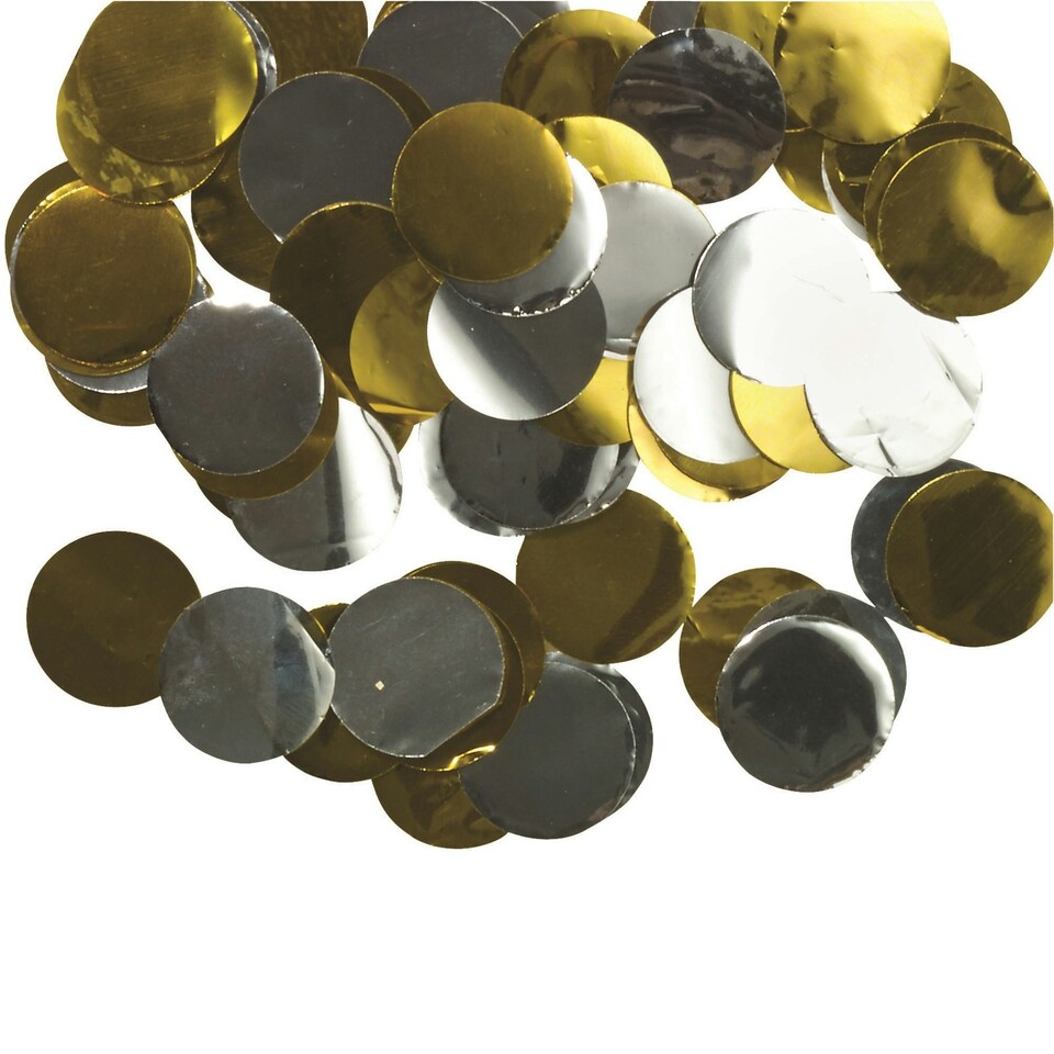 Bristol Novelty Metallic Mix Round Paper Confetti - Gold/Silver - 22g