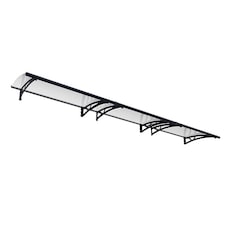 Patio Cover Altair Door Awning Canopy 4500 Clear - Acrylic - L453.5 x W91.5 x H17.5 cm - Grey Grey