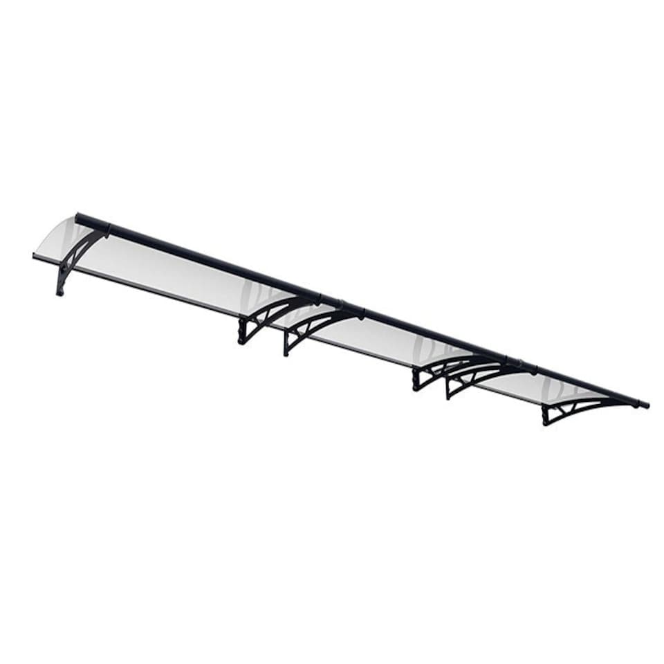 image 1 of Patio Cover Altair Door Awning Canopy 4500 Clear - Acrylic - L453.5 x W91.5 x H17.5 cm - Grey Grey