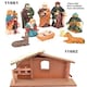 image 1 of LARGE Handmade Nativity Scene Birth Jesus Christ Wooden Stable Figurine House Sculpture Christmas Decoration Xmas Décor, W