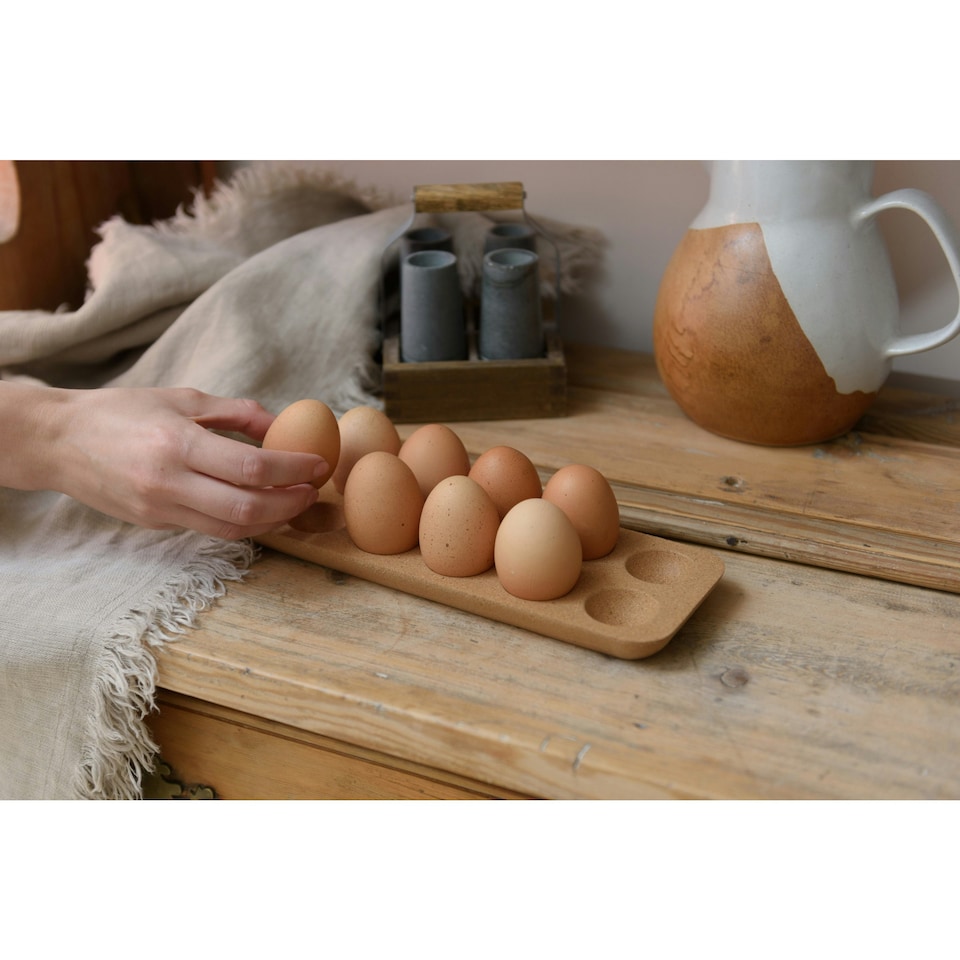 image 1 of KitchenCraft Egg Holder Wood Cork 12 Hole