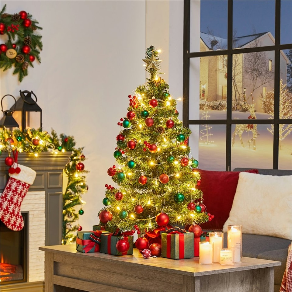 image 1 of Yaheetech Tabletop Artificial Christmas Tree with LED Lights