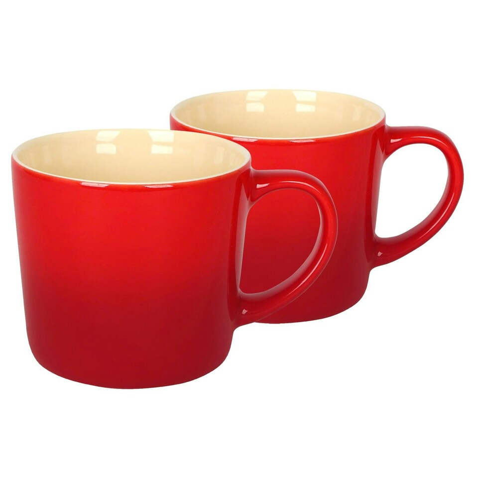 image 1 of Argon Tableware New Bone China Mugs - 330ml - Red Ombre - Pack of 2 Red