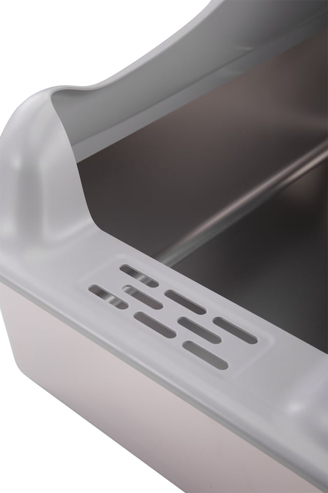 image 1 of Living and Home Semi-Closed Anti-Splash Cat Litter Box Pet Toilet with Pedal | Grey