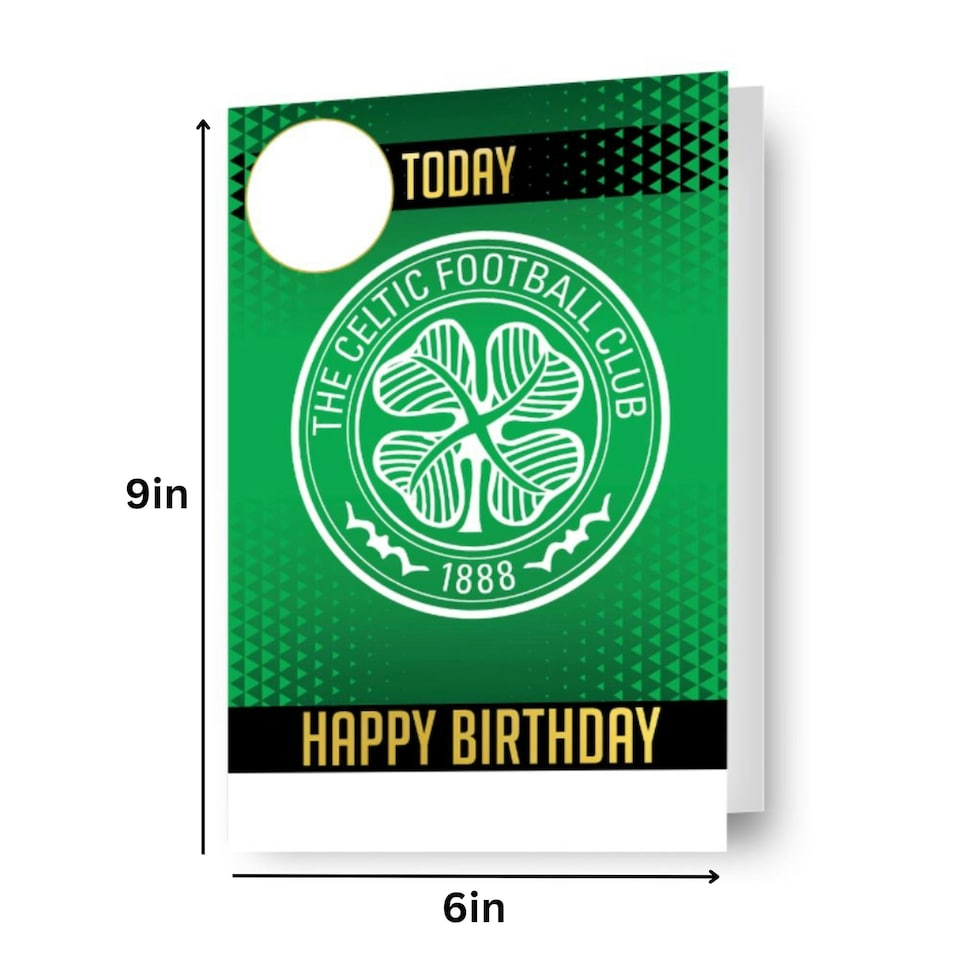 image 1 of Celtic FC Personalise Birthday Card With Sticker Sheet