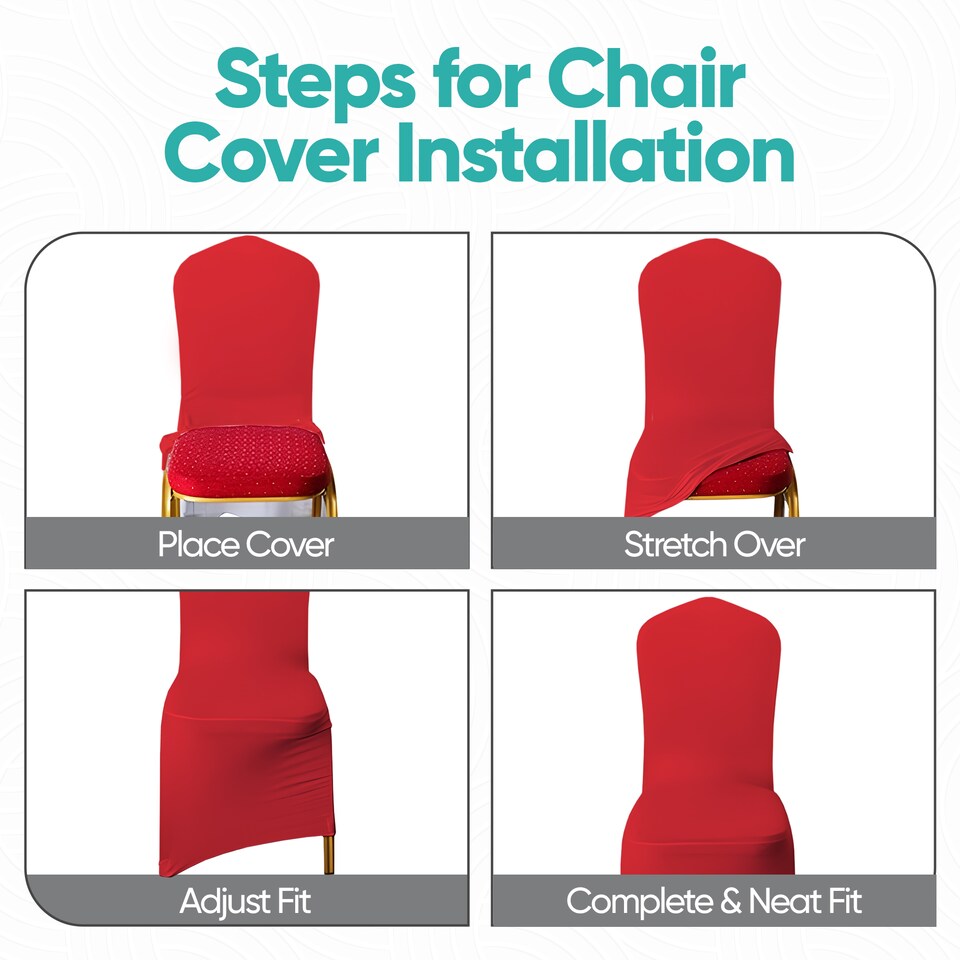 image 1 of Chair Cover Spandex Polyester Stretch, Flat Dining Slipcovers - 10pcs