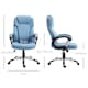 image 3 of Vinsetto Office Chair, Linen Fabric Desk Chair, Height Adjustable Computer Chair with Padded Armrests, Swivel Wheels and Tilt Function, Blue