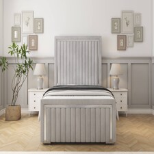 Sloomy Boston Chrome Silver Naples Bed Frame With 50" Upholstered Headboard 4' Small Double