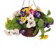 image 2 of Oypla Artificial Garden Hanging Wicker Basket with Multicoloured Pansy Flowers