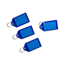 Pack of 50 Large Blue Identity Tag Key Rings