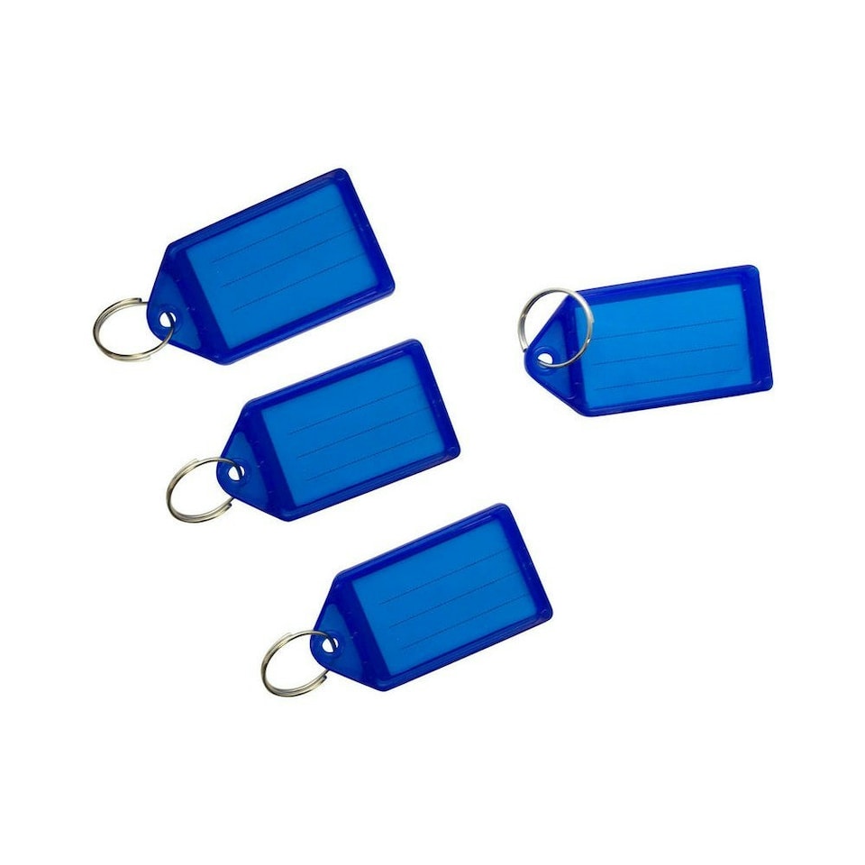 image 1 of Pack of 50 Large Blue Identity Tag Key Rings