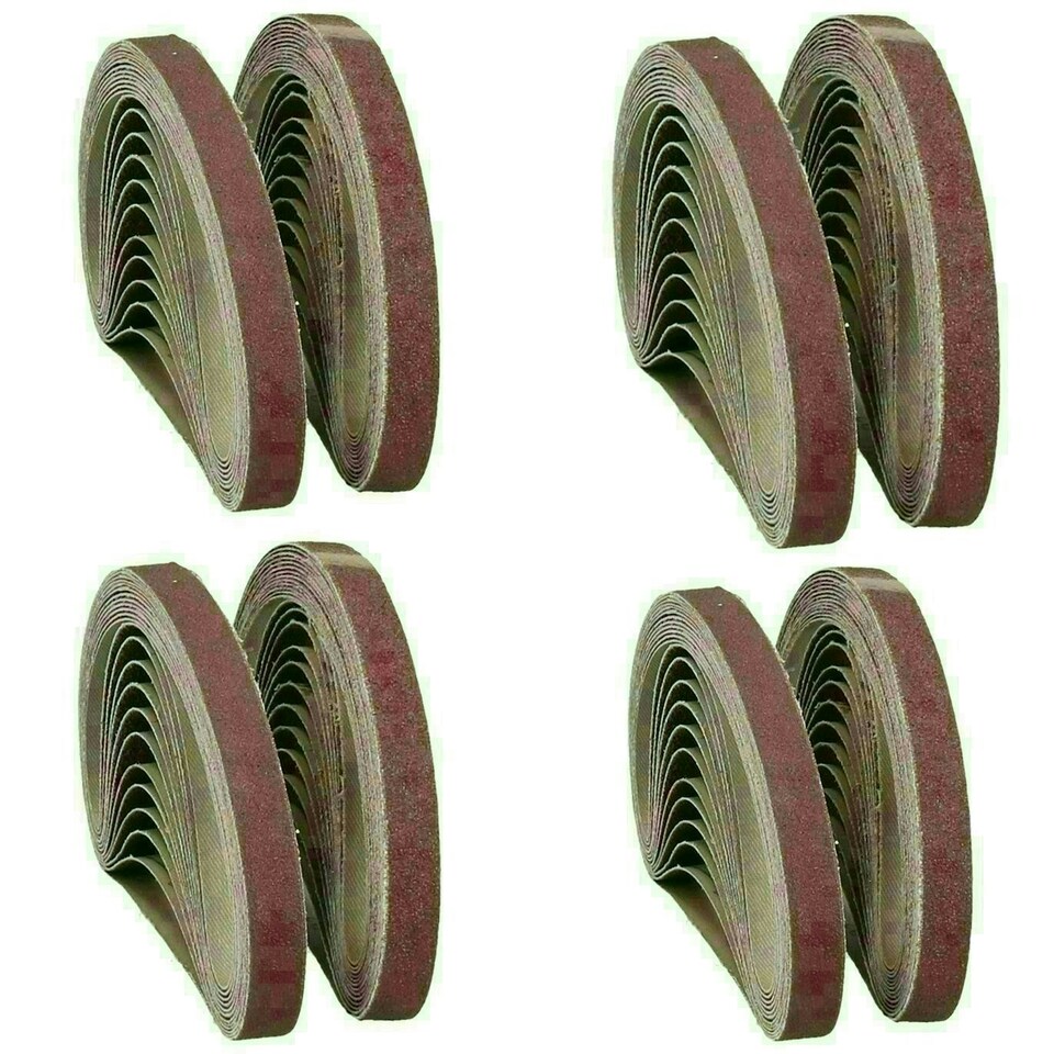 image 1 of 457mm x 13mm Mixed Grit Abrasive Sanding Belts Power File Sander Belt 100 Pack