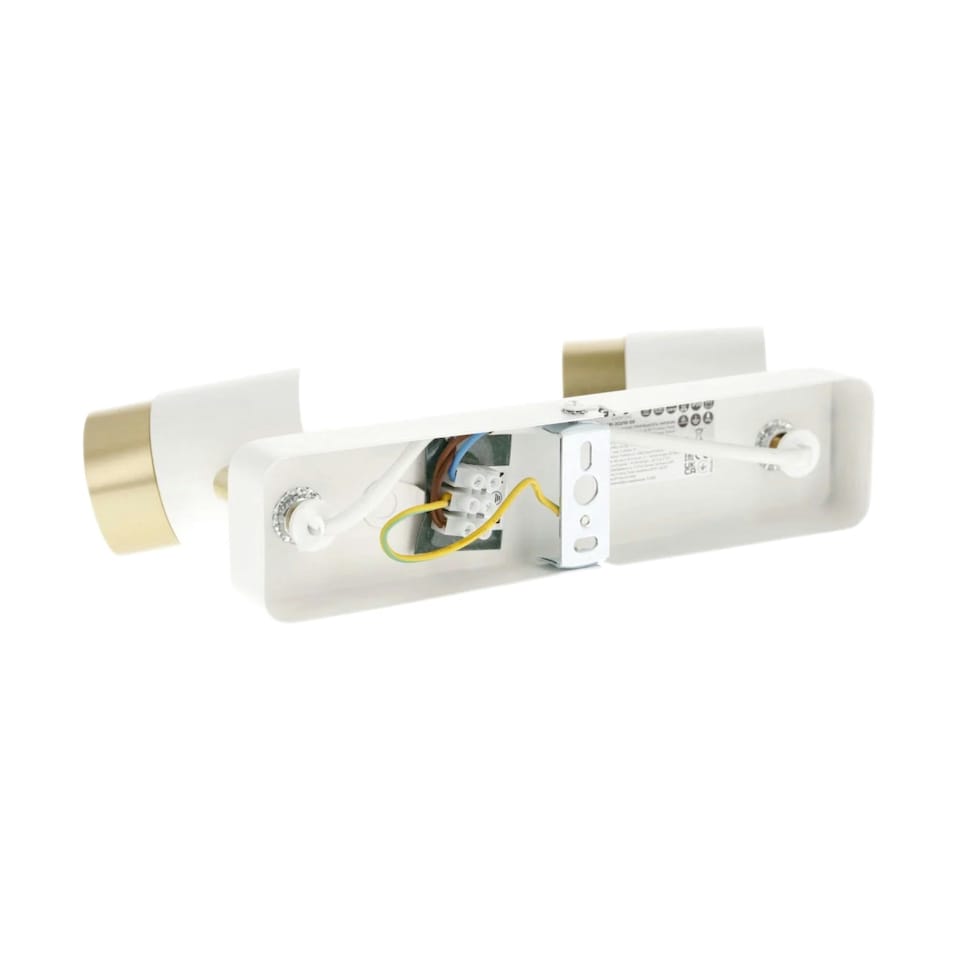 image 1 of CGC ORIO White and Brushed Gold Double Two Head GU10 Adjustable Ceiling Spot Light Bar White