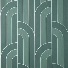 Fine Decor Cascade Arch Textured Wallpaper - Emerald Green/Silver - 32.8ft x 21in Green