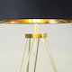 image 1 of ValueLights Modern Gold Hairpin Design Tripod Floor Lamp With Black Gold Drum Shade