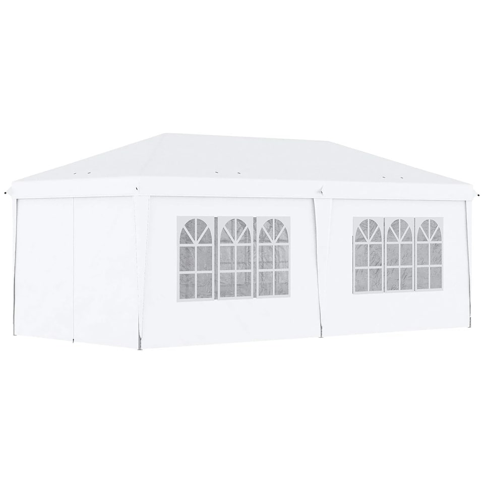 image 1 of Outsunny 3 x 6m Pop Up Gazebo Height Adjustable Party Tent w/ Storage Bag Black