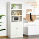 image 8 of HOMCOM Modern Kitchen Cupboard, Storage Cabinet with Adjustable Shelves, White