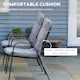 image 6 of Outsunny 7 Pieces Garden Dining Set, Outdoor Rectangular Dining Table and 6 Cushioned Armchairs, Tempered Glass Top Table w Umbrella Hole, Texteline Seats, Grey