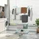 image 10 of COSTWAY 4-Tier Collapsible Laundry Rack Foldable Drying Rack Blue