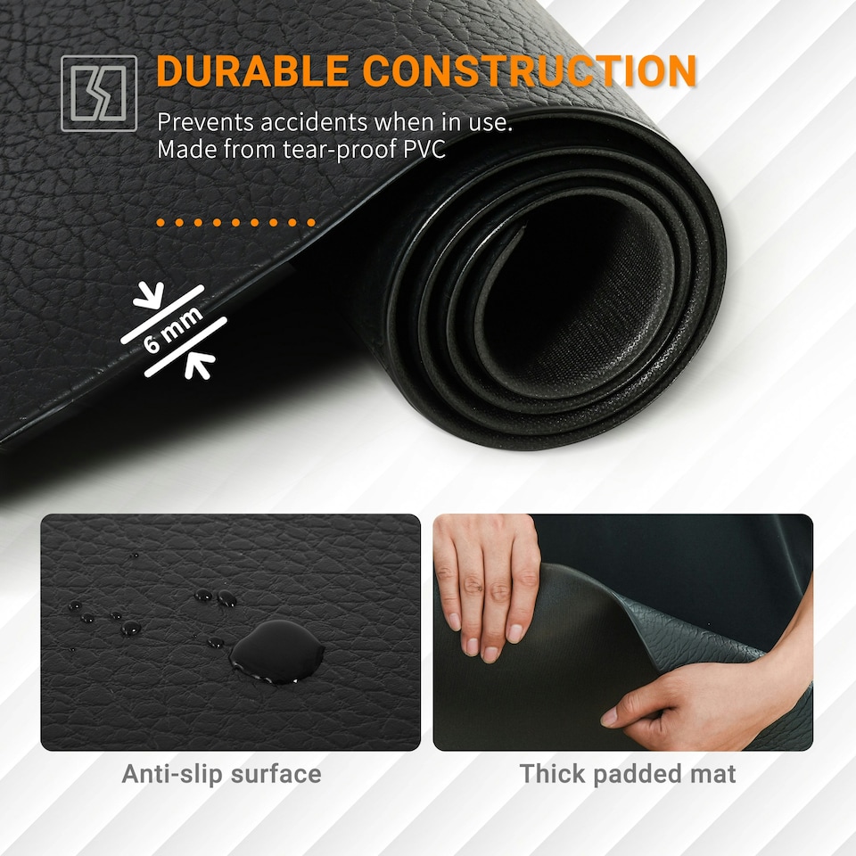 image 1 of HOMCOM 6mm Thick Gym Equipment Mat Non-slip Floor Protector Mat 180 x 90 x 0.6cm