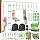 image 1 of AIYAPLAY Obstacle Course for Kid with 10 Piece Slackline Kit, Green