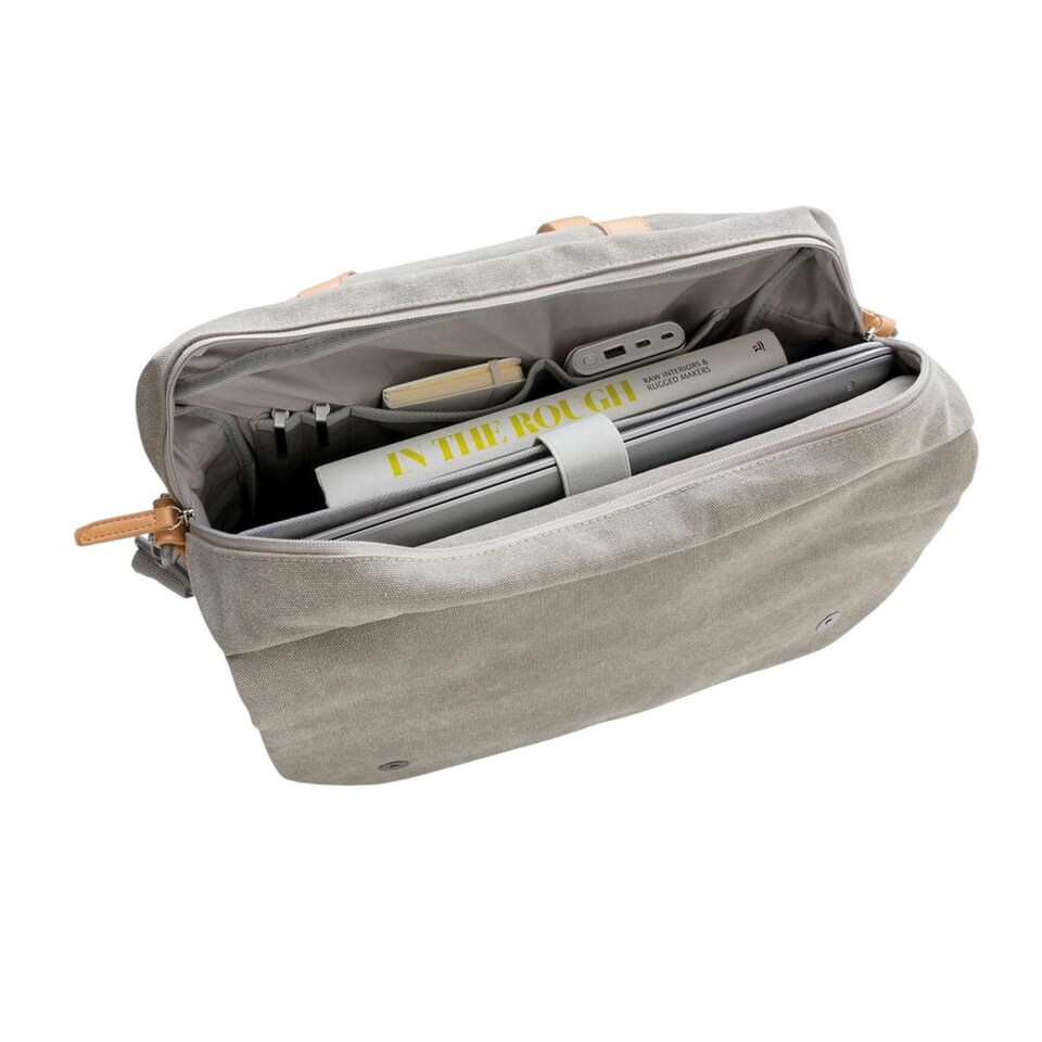 image 1 of XD Collection Canvas Laptop Bag - Grey - One Size | Grey