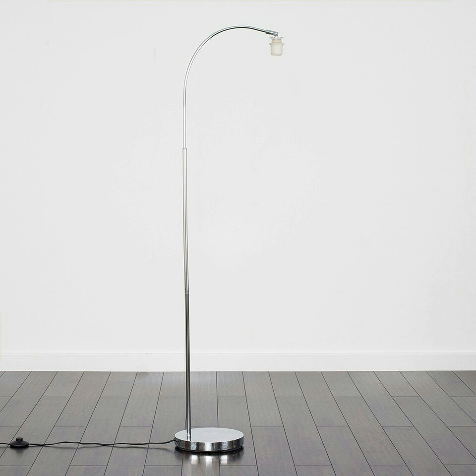 image 1 of ValueLights Modern Designer Style Polished Chrome Curved Stem Floor Lamp Base