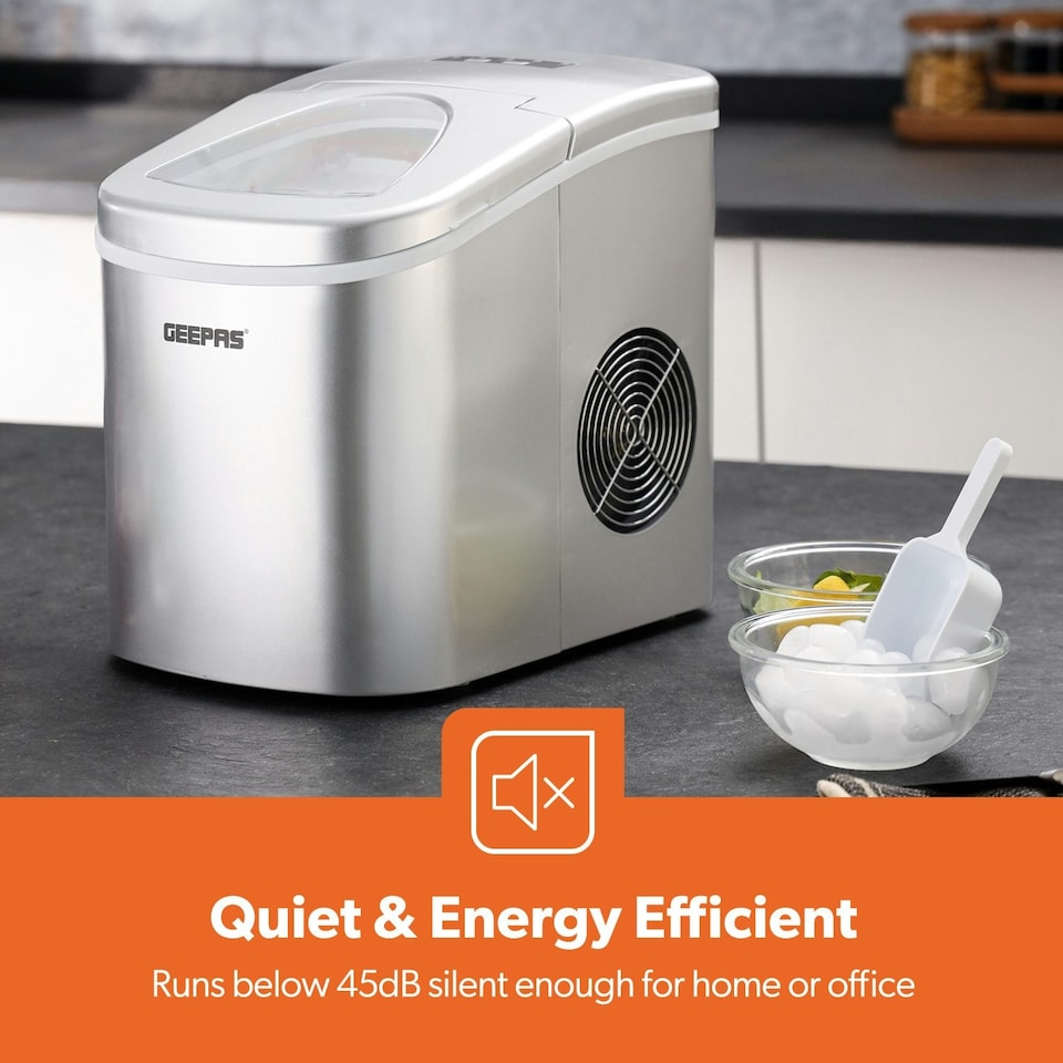 image 1 of GEEPAS Countertop Ice cube Maker - 2.2L Tank, Silver