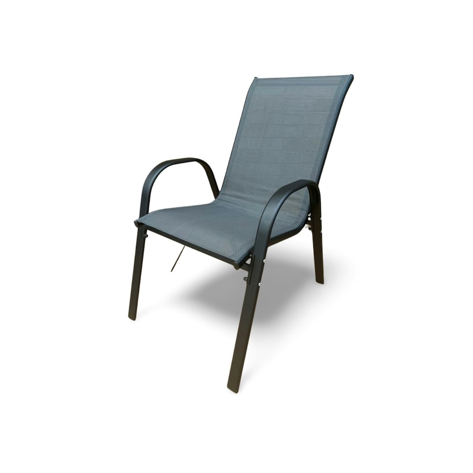 image 1 of Grey Stacking Garden Dining Chairs - 6 Chairs