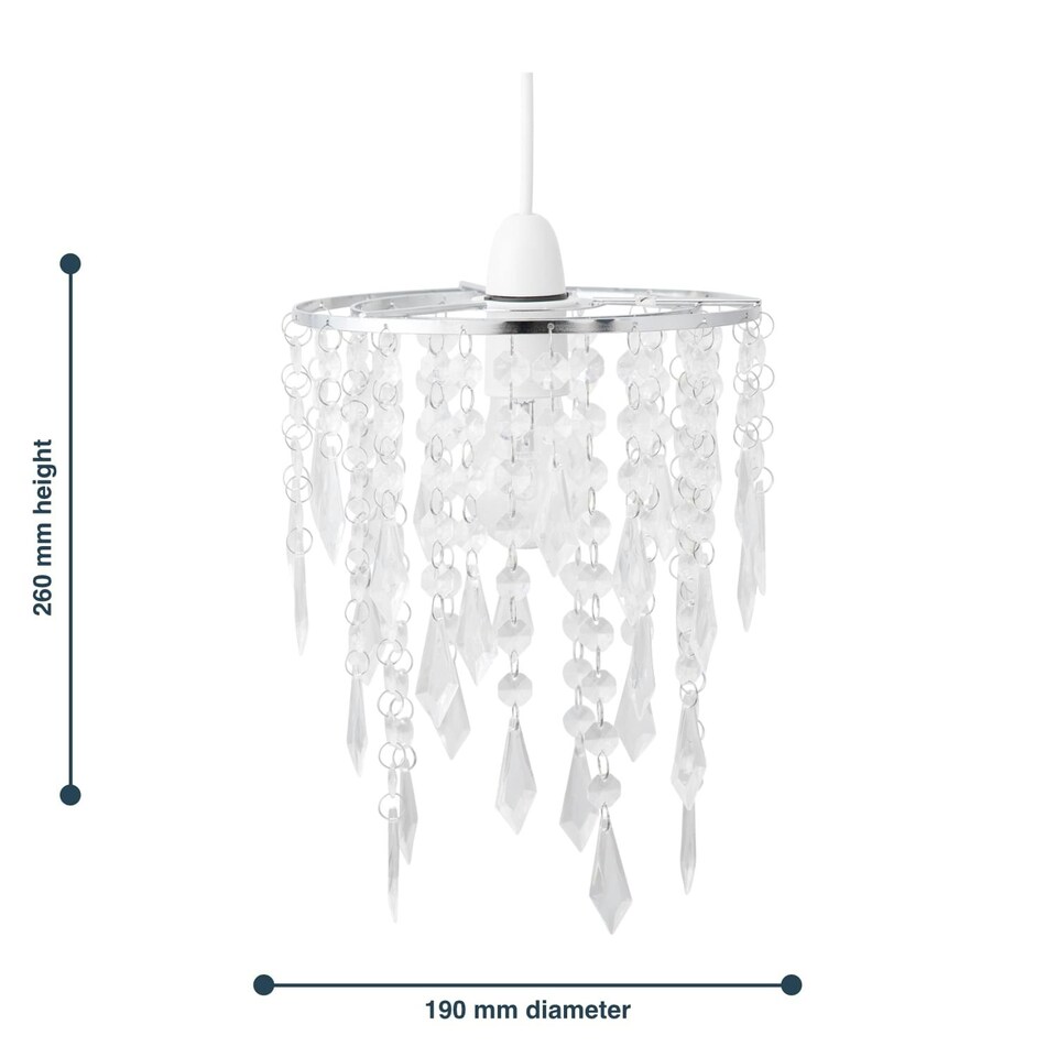 image 1 of First Choice Lighting Set of 2 Chrome & Clear Jewels Light Shades Clear | Chrome