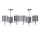 image 1 of Set of 2 Brea - Antique Brass Light Fittings & Silvery Glitter Shades | Yellow | Grey | 2