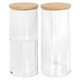 image 1 of Harbour Housewares 2pc Reusable Plastic Bathroom Canister Set with Bamboo Lid